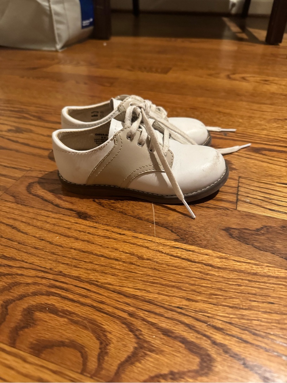 FootMates Cream Lace-Up Kids Dress Shoes